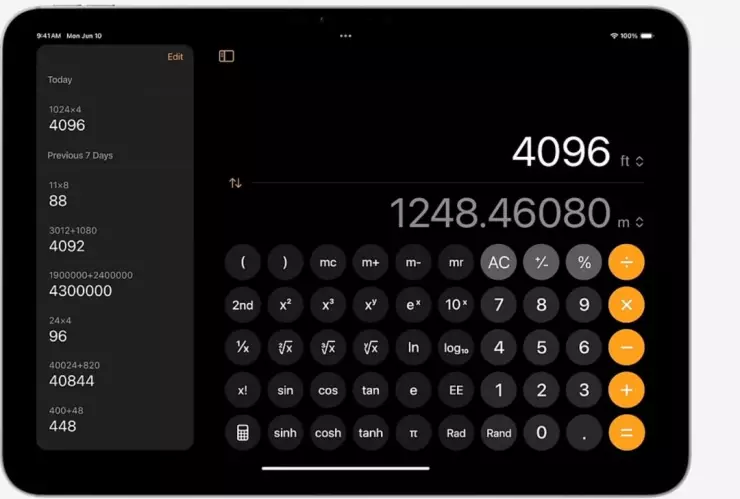 iPad estrenará calculadora