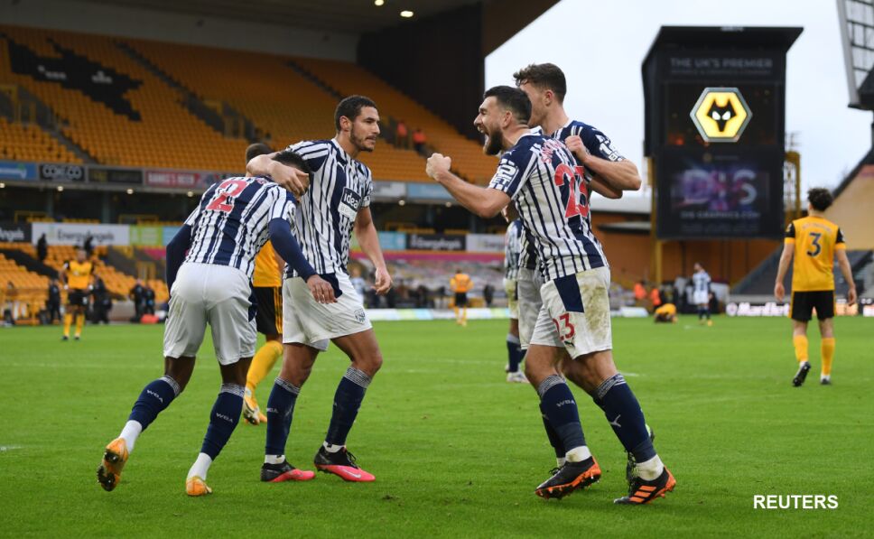 West Brom festeja el gol de la ventaja