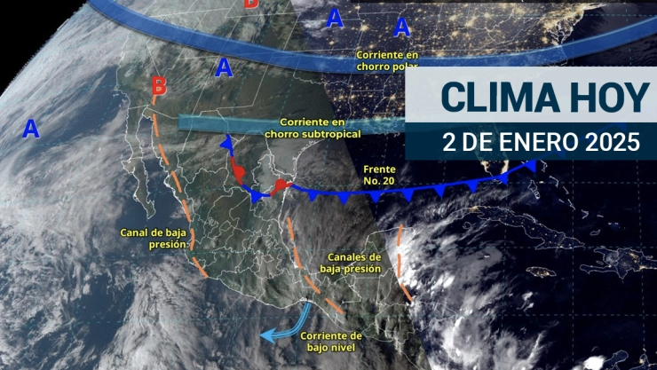 Consulta el pronóstico del clima para este jueves 2 de enero de 2025; temperaturas bajas y lluvias.