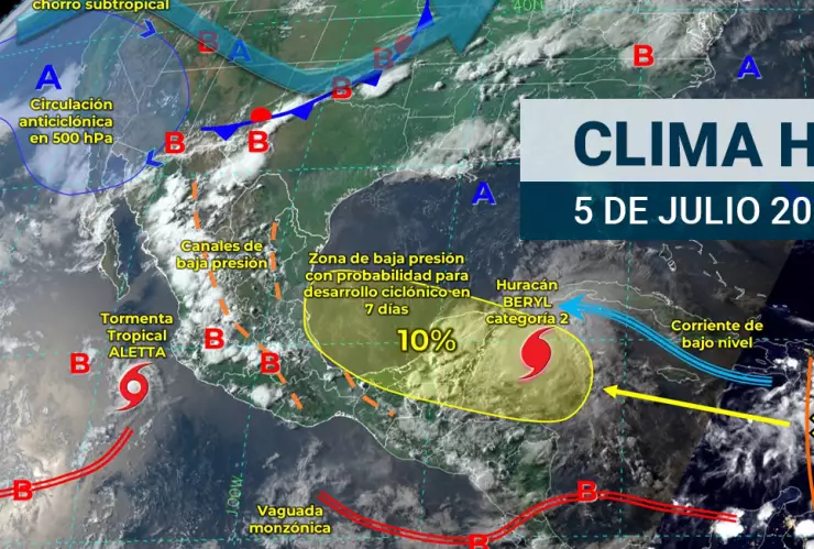 Clima en México hoy 5 de julio de 2024
