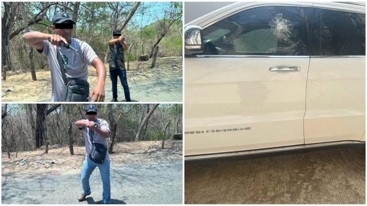 Dos sujetos con armas fueron fotografiados por las víctimas.