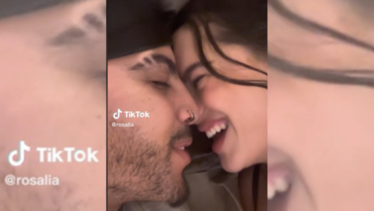 Rosalía y Rauw Alejandro y su video de beso en tiktok