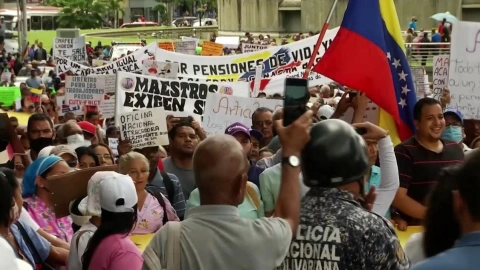 Protestas en Venezuela: trabajadores exigen aumentos salariales.