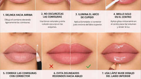 Maquillar labios caídos