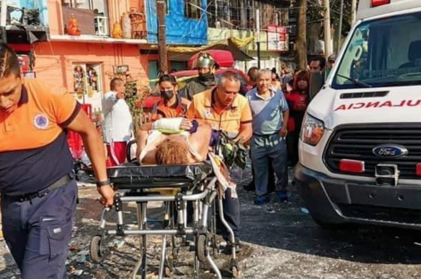 Hogar de la familia Frías después de una explosión.
