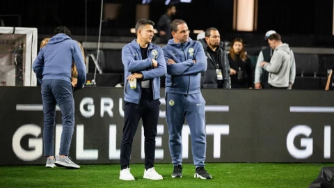 Diego Ramírez y André Jardine en el América