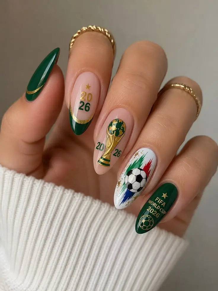 7 diseños de uñas para apoyar a México en el Mundial 2026: están hermosas