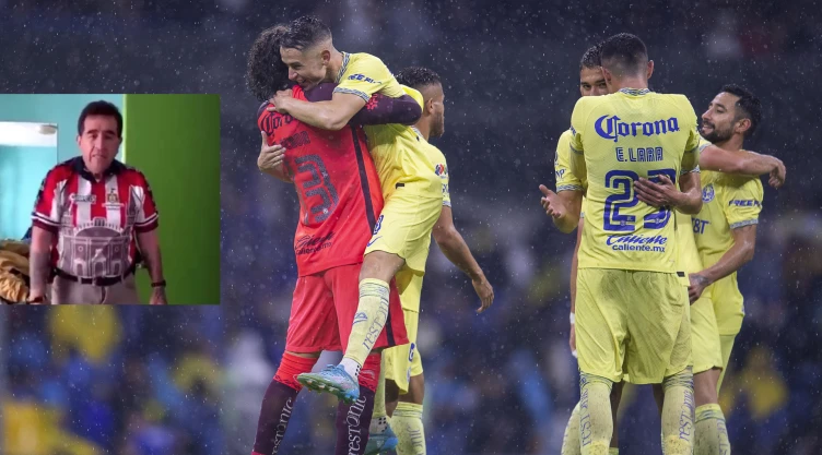 Jugadores del América celebrando un gol
