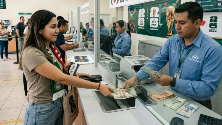 ¿Dónde cambiar dólares a pesos mexicanos para comprar mercancía de la Copa Mundial de la FIFA 2026™? El tipo de cambio en Banco Azteca