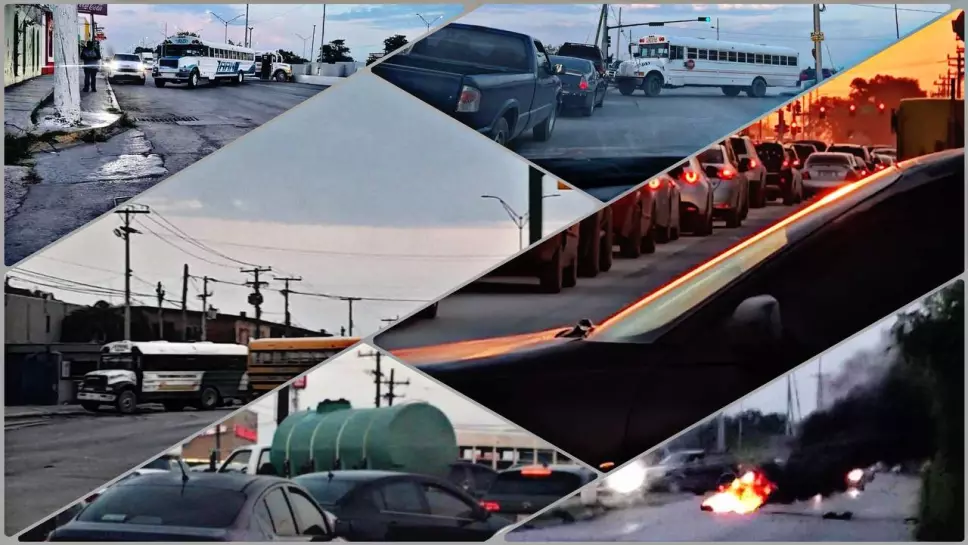 Bloqueos, quema de llantas y balaceras en Matamoros, Tamaulipas
