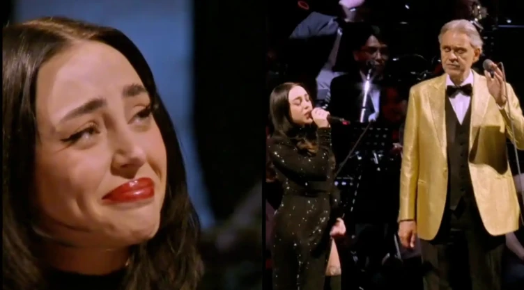 Nicki Nicole llora por cantar con Andrea Bocelli