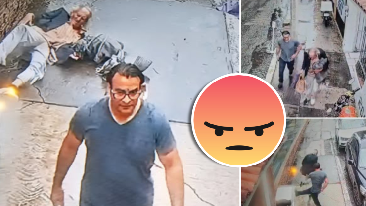 (VIDEO) Indignación en Morelia_ Hombre da brutal patada a abuelito en situación de calle.jpg