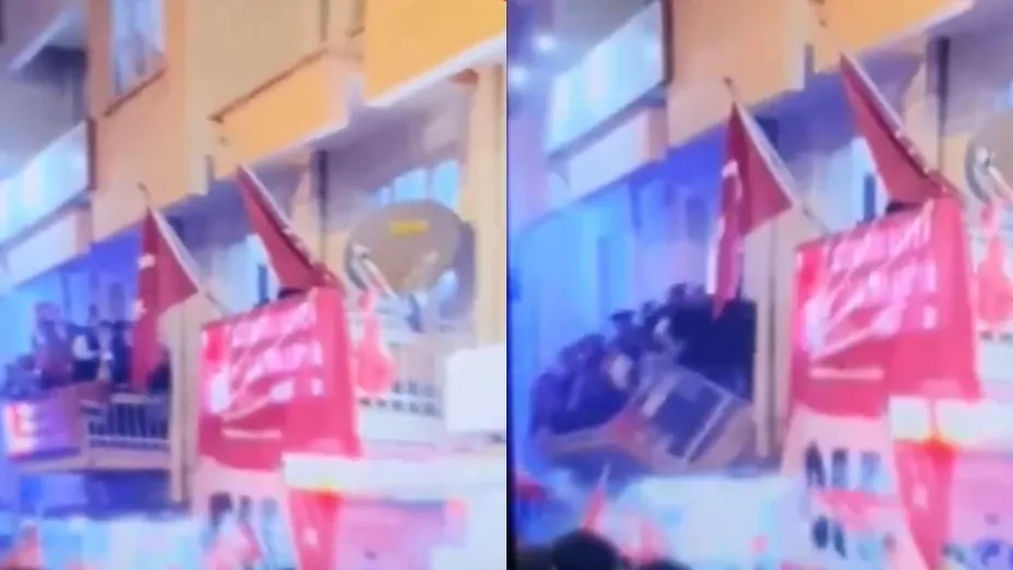 VIDEO: Muere político turco al caer de un balcón y queda captado en cámara