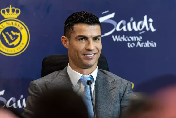 Cristiano Ronaldo en su presentación con el Al Nassr en la Liga Saudí