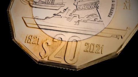 Moneda de 20 pesos, conmemorativa del bicentenario de la Marina-Armada de México, familia C1