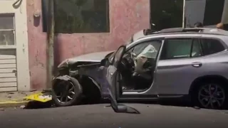 Carambola deja autos destrozados sobre el Camino Real a Cholula hoy
