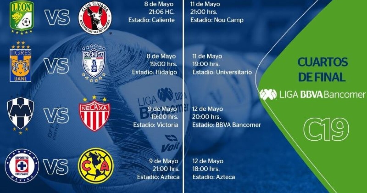 Definen fechas y horarios de cuartos de final de liguilla