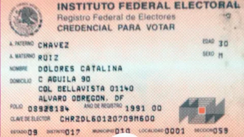 Sin foto y muy colorida, así era la primera credencial para votar de México