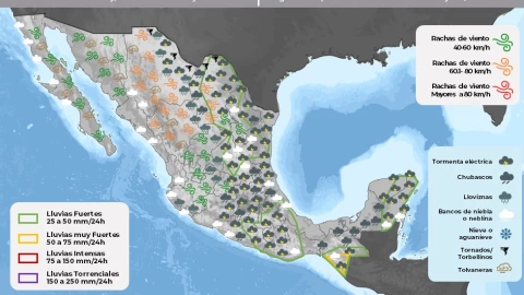 Clima en México 8 de junio de 2023