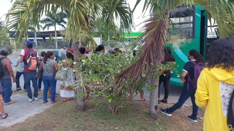 Falla mecánica casi provoca INCENDIO en camión de pasajeros