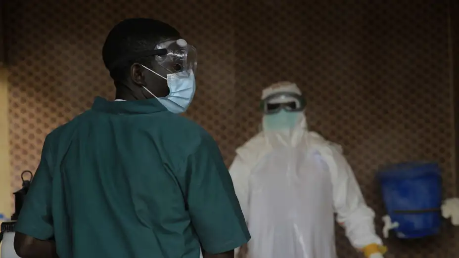 Trabajadores de salud contra el ébola en Beni, RDC.