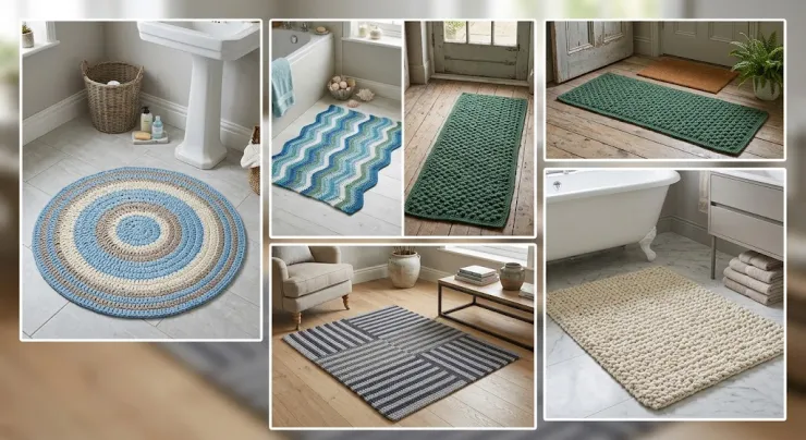 Alfombra a crochet entrada o baño