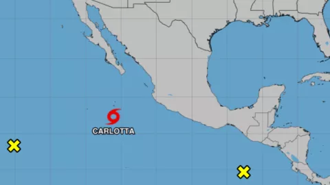 Tormenta tropical Carlotta en el Pacífico