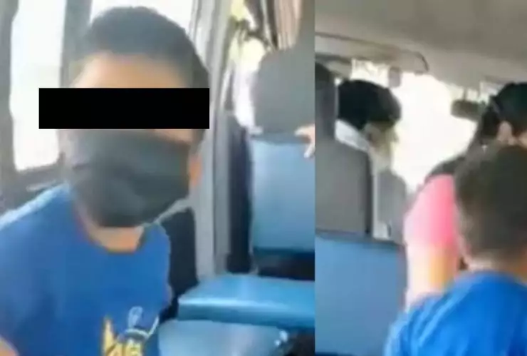 Te dejaron solito Mamá olvida a su hijo en la combi