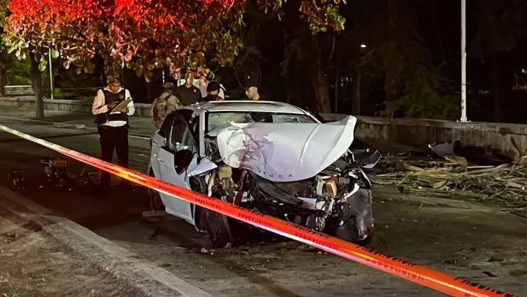 Accidente en el malecón viejo, en Culiacán