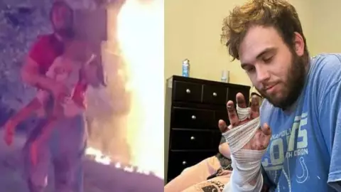 Repartidor salva a cinco niños de un incendio