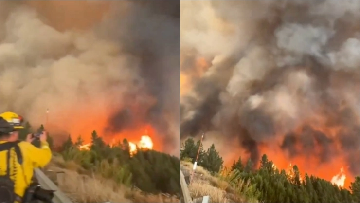 Bomberos en California intentan apagar un incendio