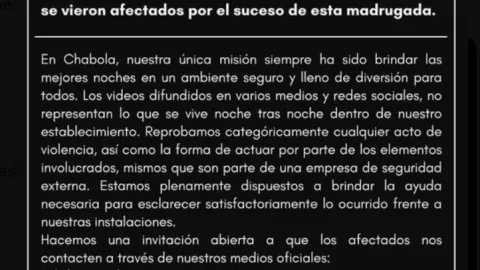 Comunicado Bar Chabola
