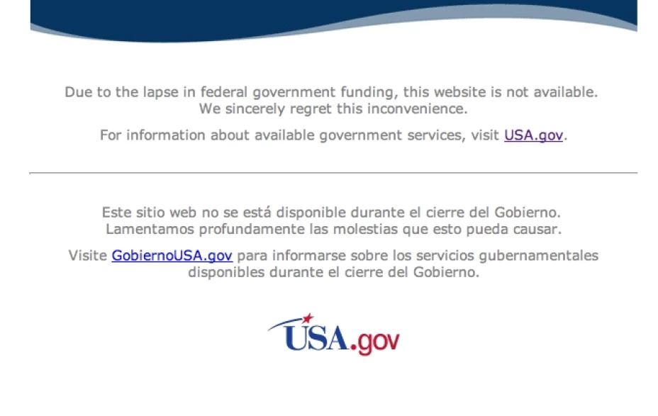 Algunas páginas gubernamentales de Estados Unidos no funcionan desde este martes