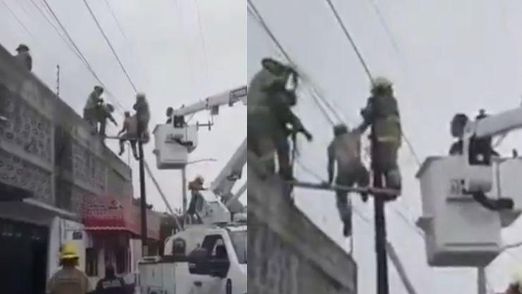 Ladrón atrapado en poste