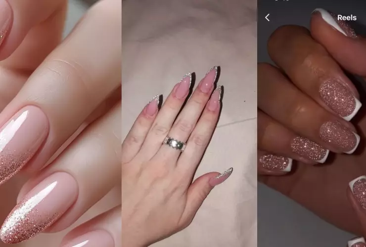 14 diseños de uñas rosas con brillos que te harán ver espectacular en cualquier ocasión