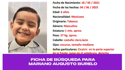 Niño de 4 años desapareció en Centro, Tabasco ¡Familiares buscan a Mariano Burelo!