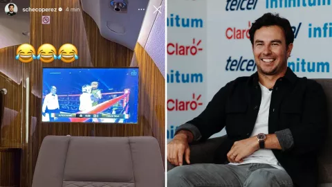 La historia de Instagram de Checo Pérez observando la pelea entre Adame y Trejo