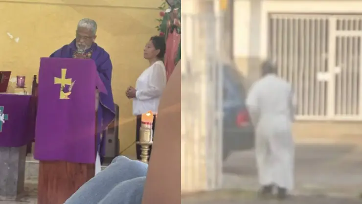 sacerdote abandona misa en alvarado.