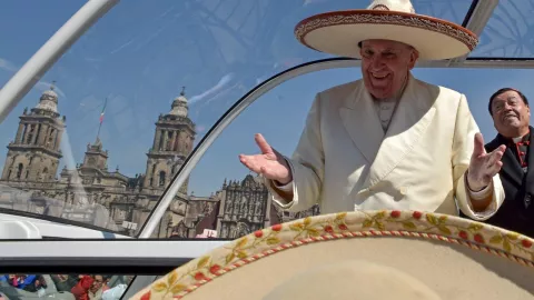 El Papa Francisco durante su visita en México en el 2016