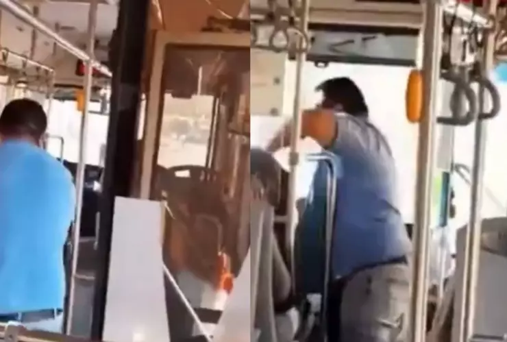 Hombre golpea a chofer