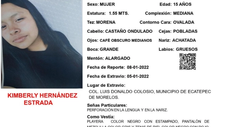 Alerta Amber Kimberly Hernandez Edomex