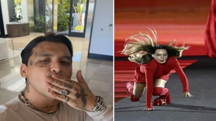Acusan a Nodal de burlarse de Belinda por la caída que sufrió en una pasarela