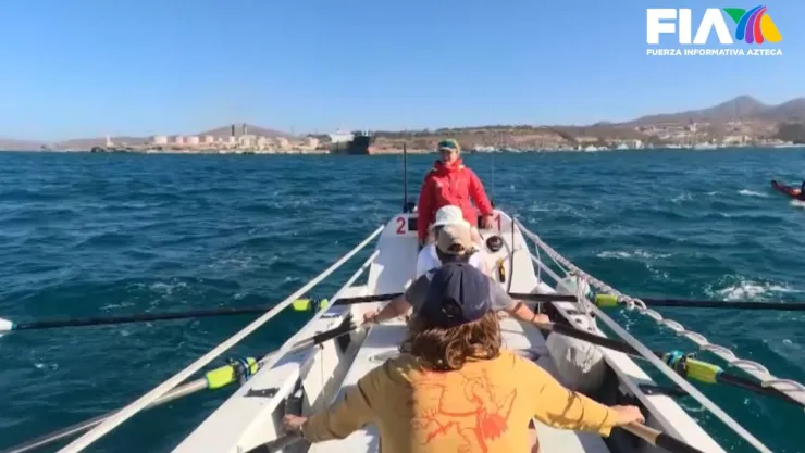 El equipo “Oceánida” que buscará cruzar el océano Atlántico remando.