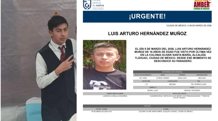 Luis Arturo Hernández Muñoz desapareció en CDMX tras ir al gimnasio en Tláhuac.