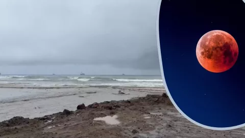 ¿Se recorrió el mar en Playas de Rosarito hoy jueves 13 de marzo de 2025 por la Luna de Sangre o eclipse lunar total?