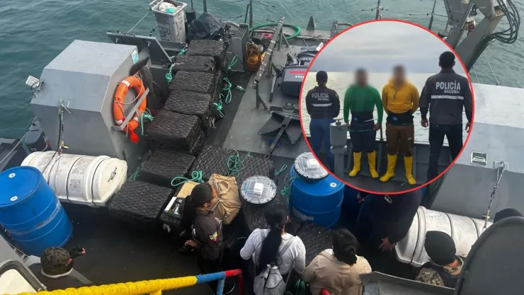 Policía de Ecuador intercepta barco con 1.5 toneladas de droga; iba para México