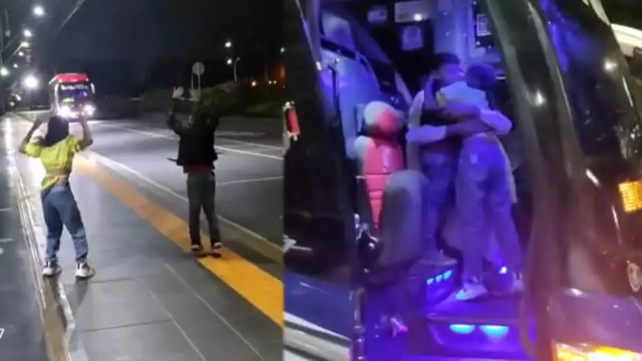 VIDEO Conductor es sorprendido por sus hijos para recibir Año Nuevo