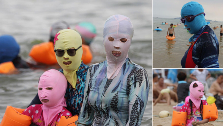Facekinis moda china por el calor
