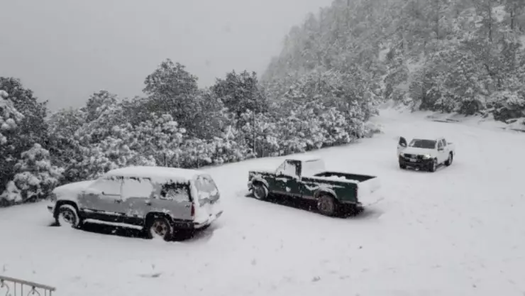 nieve por frente frio en mexico