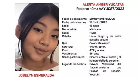 Alerta Amber por menor de 16 años desaparecida en Yucatán